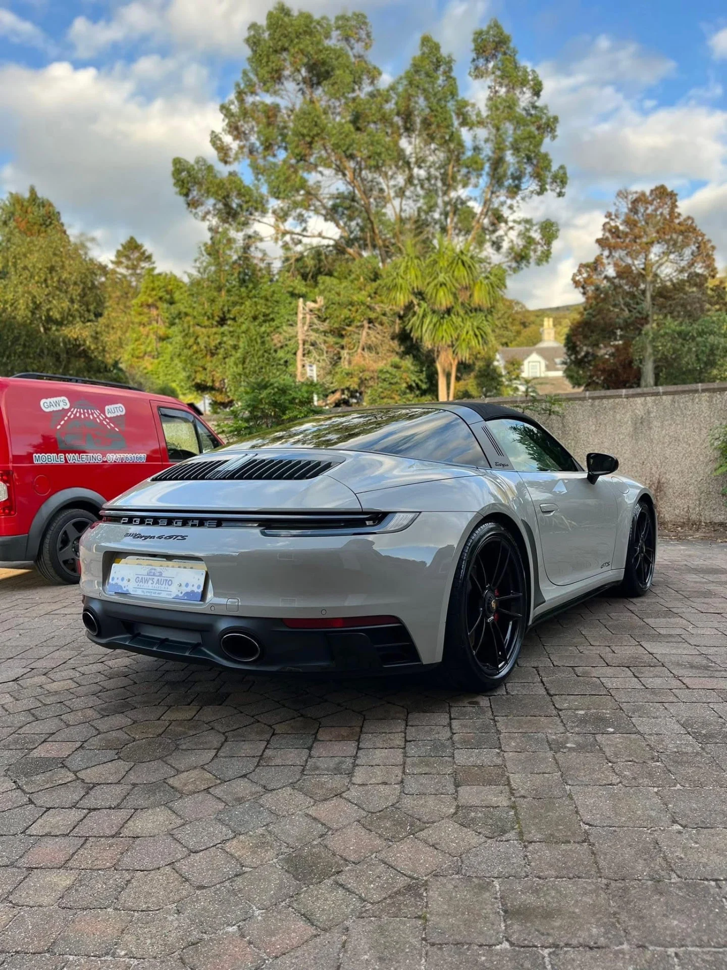 Grey Porsche rear view valeted by Gaw’s Auto in Ayrshire