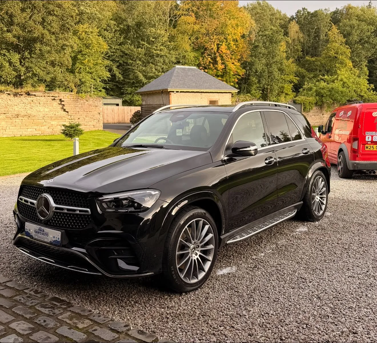 Black Mercedes SUV after valeting