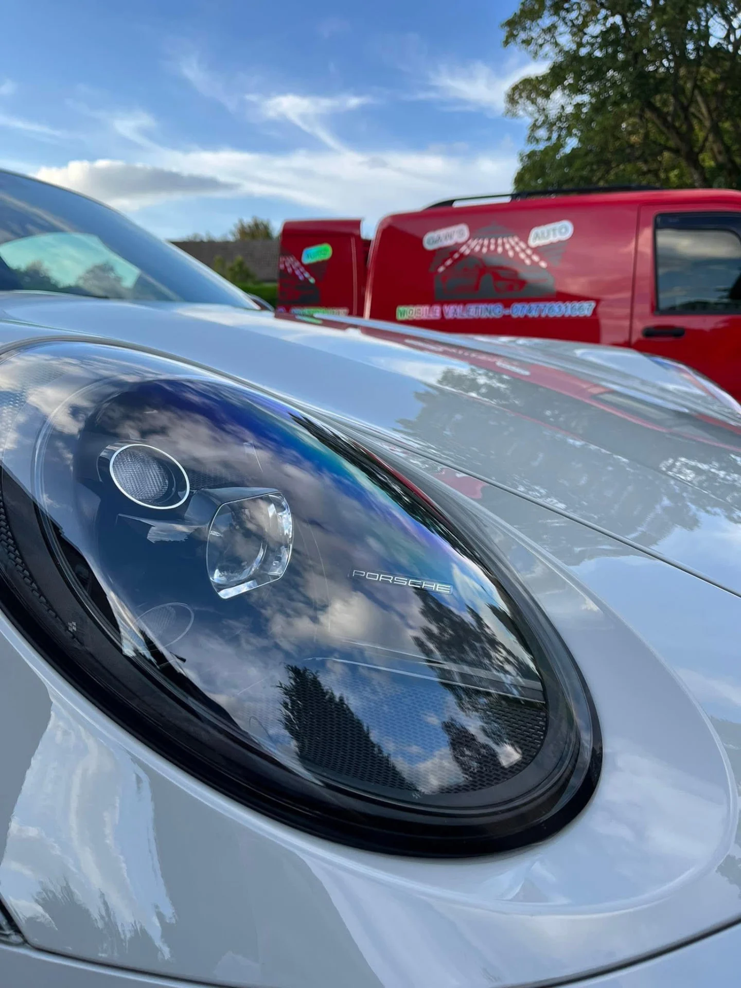 Porsche headlight detail valeted by Gaw’s Auto in Ayrshire